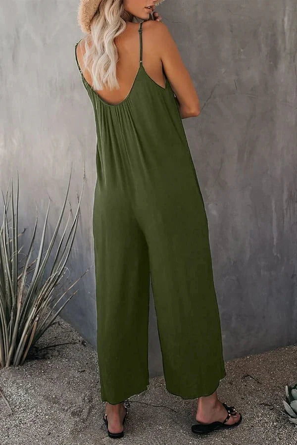 Zoe Zomer-Jumpsuit | Mouwloze, casual dames-jumpsuit met open rug