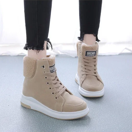 Natalia Snowboots | Trendy fleece gevoerde high-top sneaker laarzen voor dames