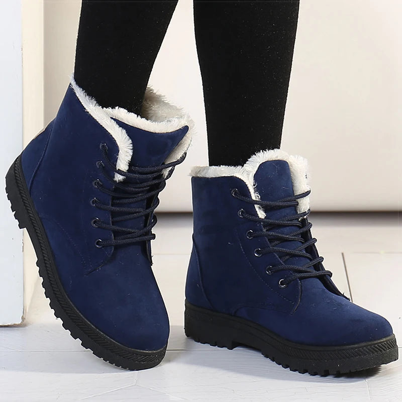 Vivian Snowboots | Warme fleece gevoerde enkellaarsjes voor dames