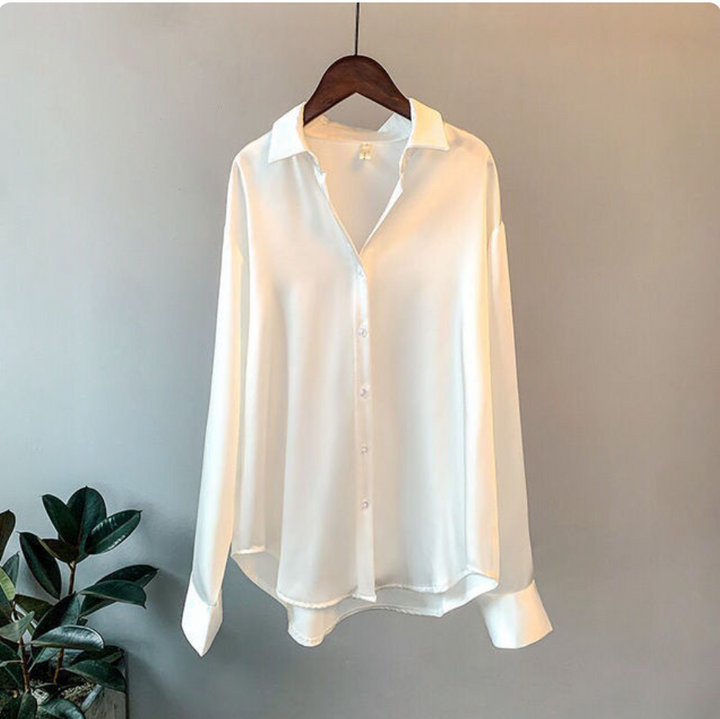 Debbie Zijden Blouse | Elegante lange damesblouse met lange mouwen voor de lente