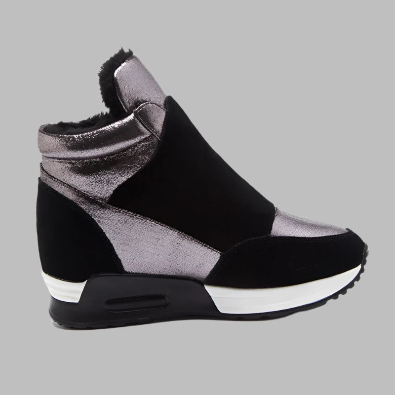 Caudalie Wedge Boots | Casual zilveren wedge laarzen voor dames