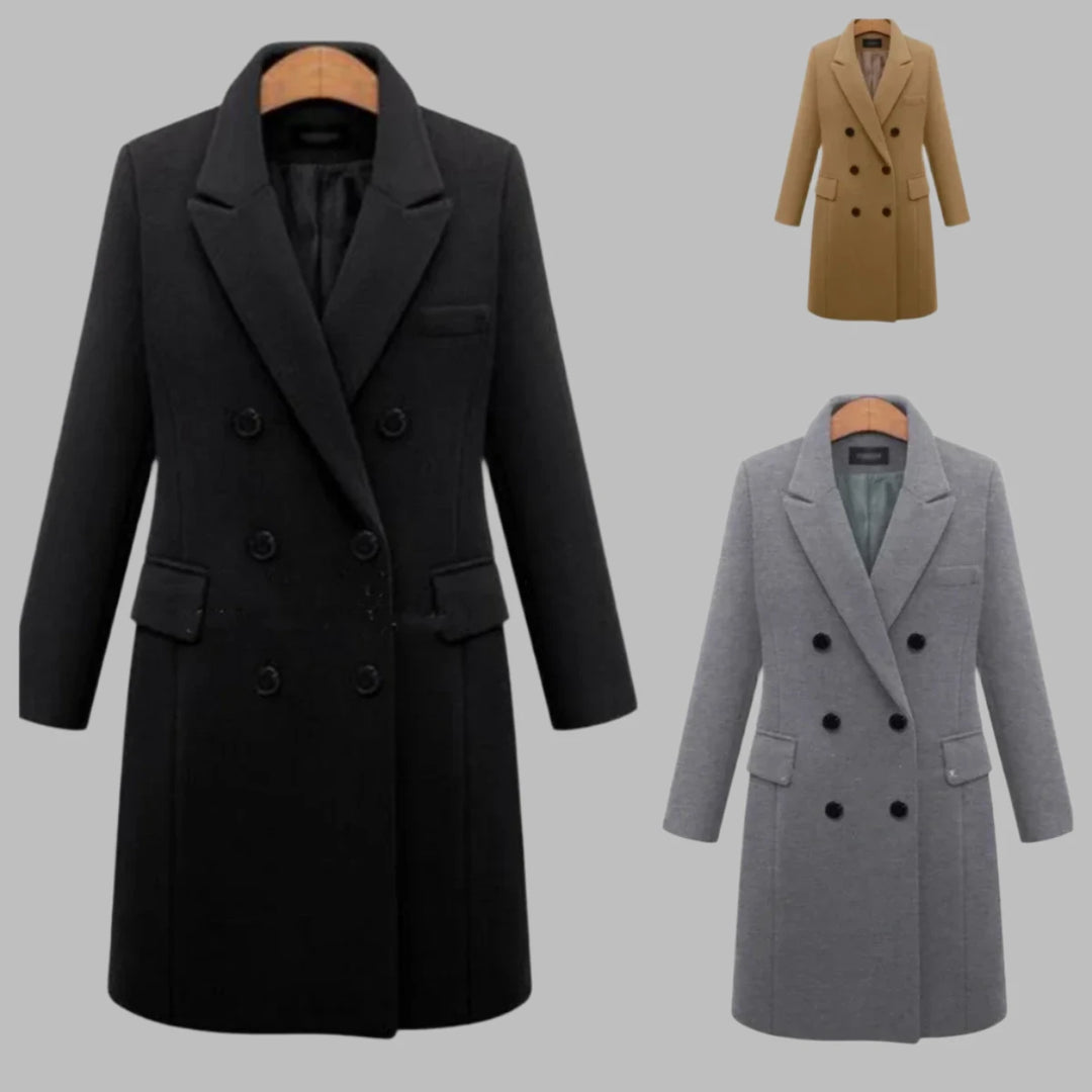 Atheta Coat | Casual warme midi jas voor vrouwen