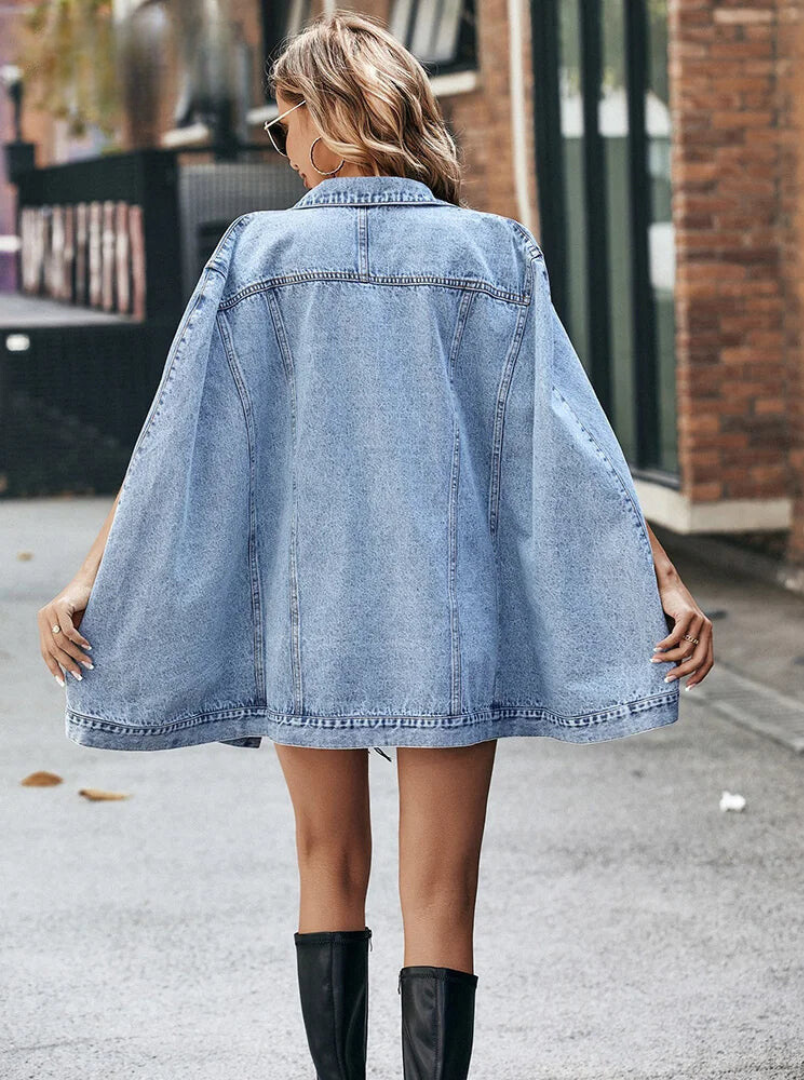 Clara Spijkerjas | Trendy stijlvolle jeans cape voor dames