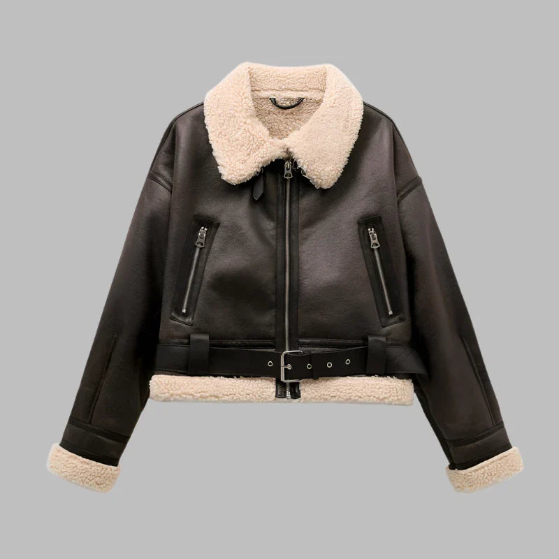 Trendy Faux Shearling Jas