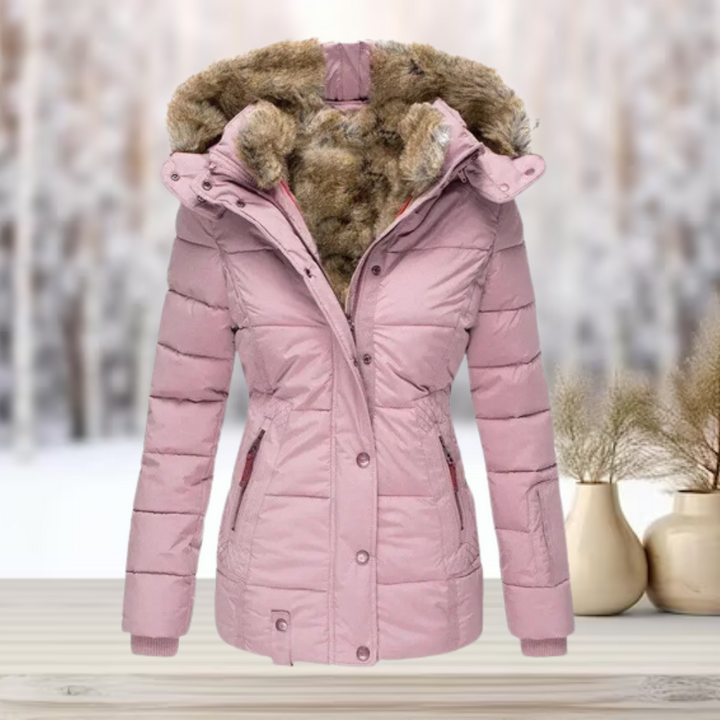 Julia Jas | Elegante winterjas met bontkraag en capuchon voor dames