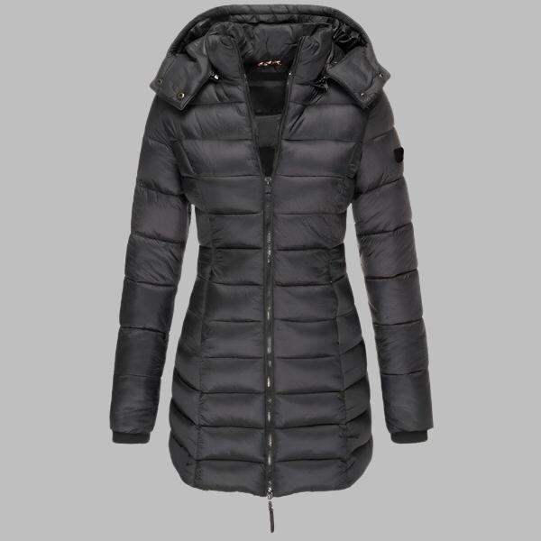 Emma Jas | Slanke mid-length warme katoenen coat voor dames