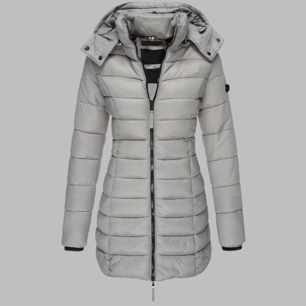 Emma Jas | Slanke mid-length warme katoenen coat voor dames