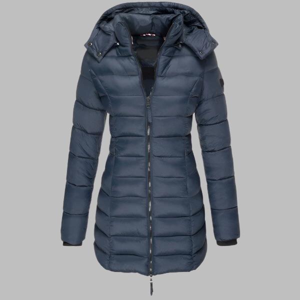 Emma Jas | Slanke mid-length warme katoenen coat voor dames