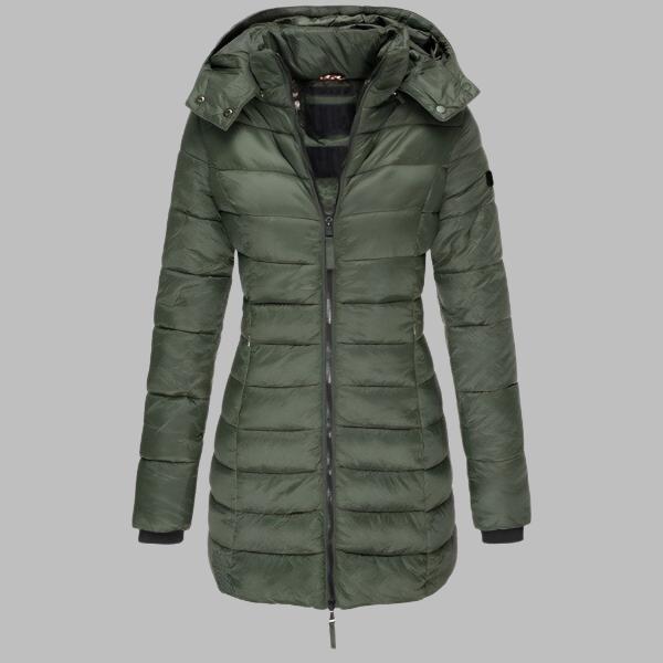 Emma Jas | Slanke mid-length warme katoenen coat voor dames