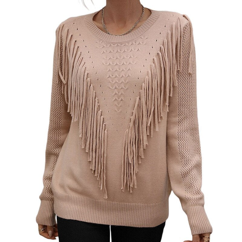 Nicoletta Sweater | Trendy dames trui met uniek kwastjes design