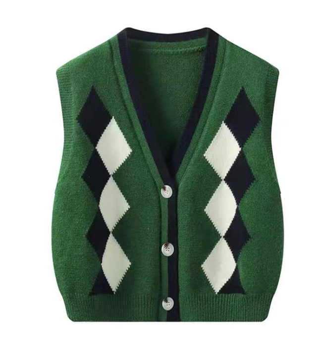 Guc Knitted Cardigan | klassiek gebreide mouwloze vest met V-halsn en knoopsluiting voor dames