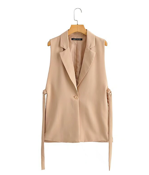 Loewa Blazer Gilet | Elegante lange mouwloze blazer voor dames