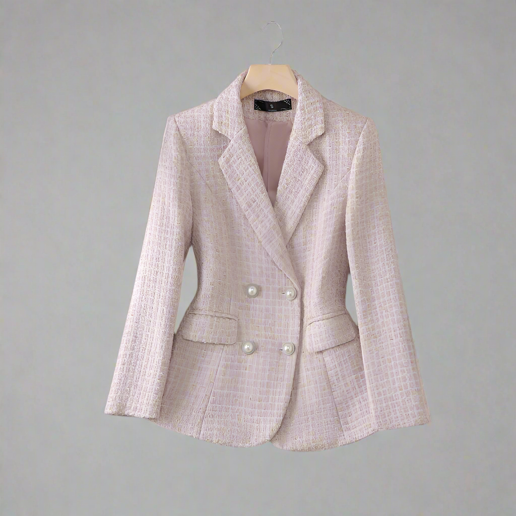 Lia Tweed Blazer | Casual double breasted jasje voor dames