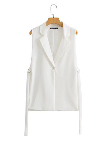 Loewa Blazer Gilet | Elegante lange mouwloze blazer voor dames