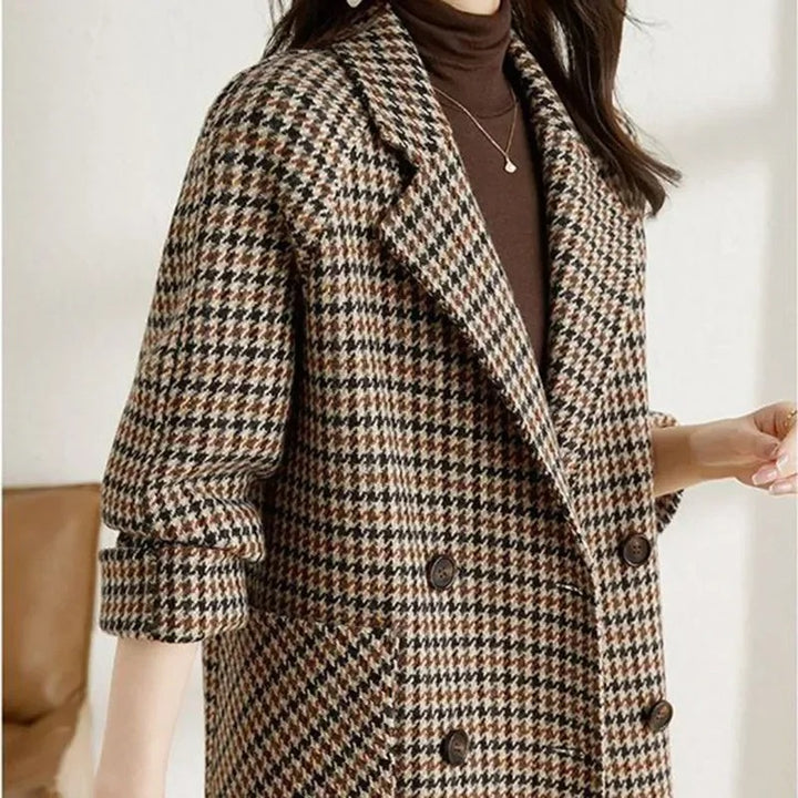 Kyma Tweed Blazer | Elegante vintage Houndstooth jas voor dames