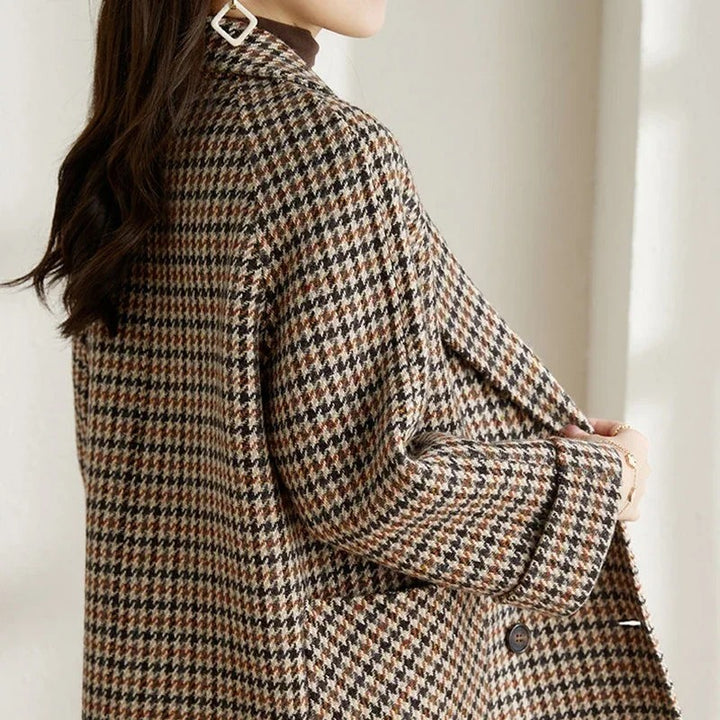 Kyma Tweed Blazer | Elegante vintage Houndstooth jas voor dames