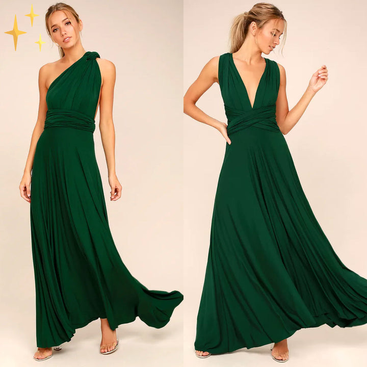 Jessica zomerjurk | Maxi elegant jurk met open rug en meerdere draagmogelijkheden