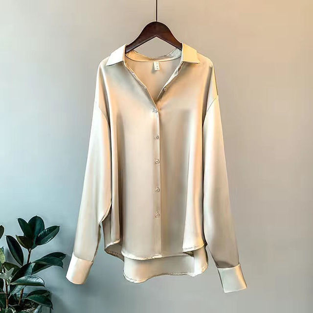 Debbie Zijden Blouse | Elegante lange damesblouse met lange mouwen voor de lente