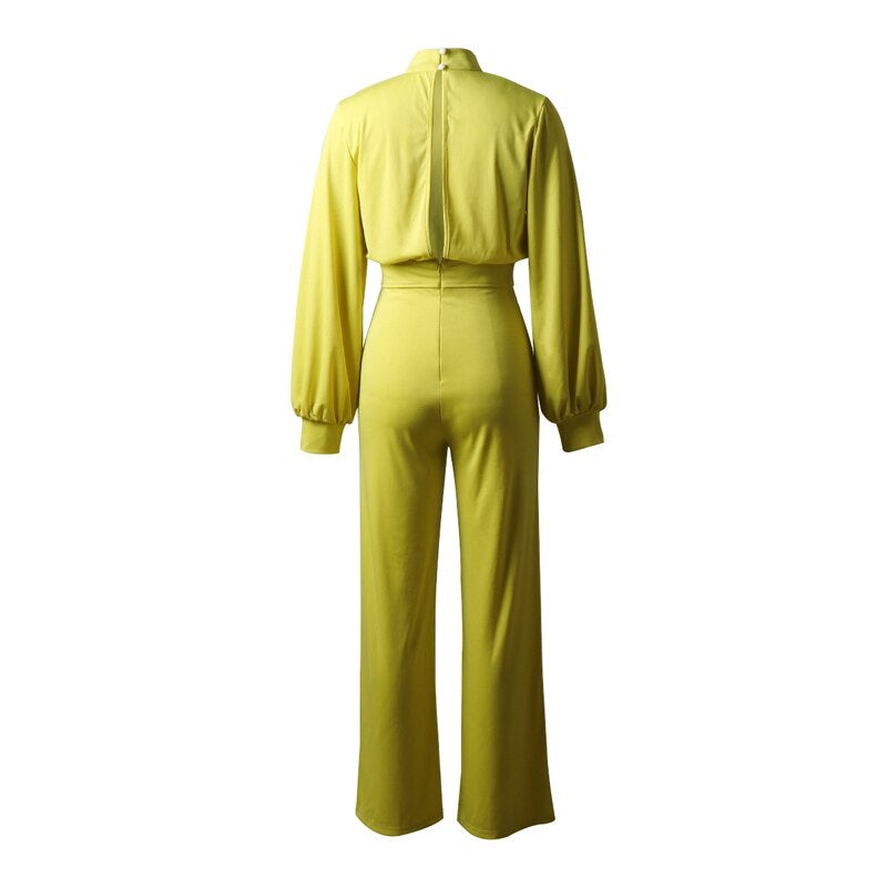 Ellie Zomer Jumpsuit | Moderne jumpsuit met lange mouwen, open rug en kraag