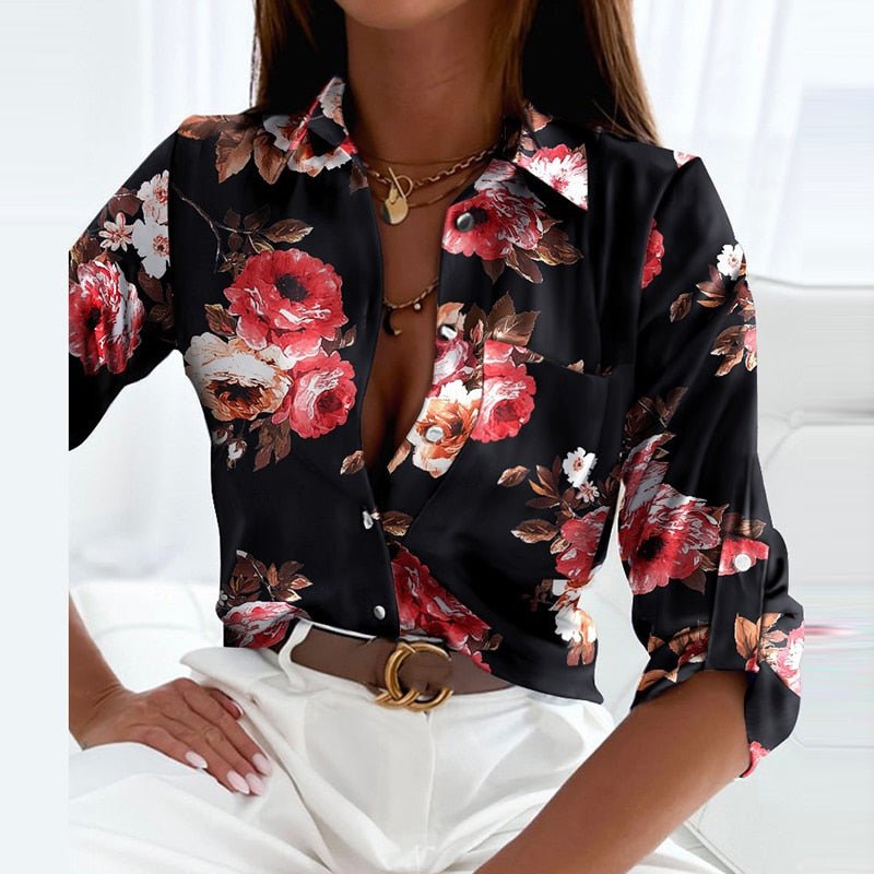 Grace Elegante Blouse | Lente bedrukte lange mouwen damesblouse