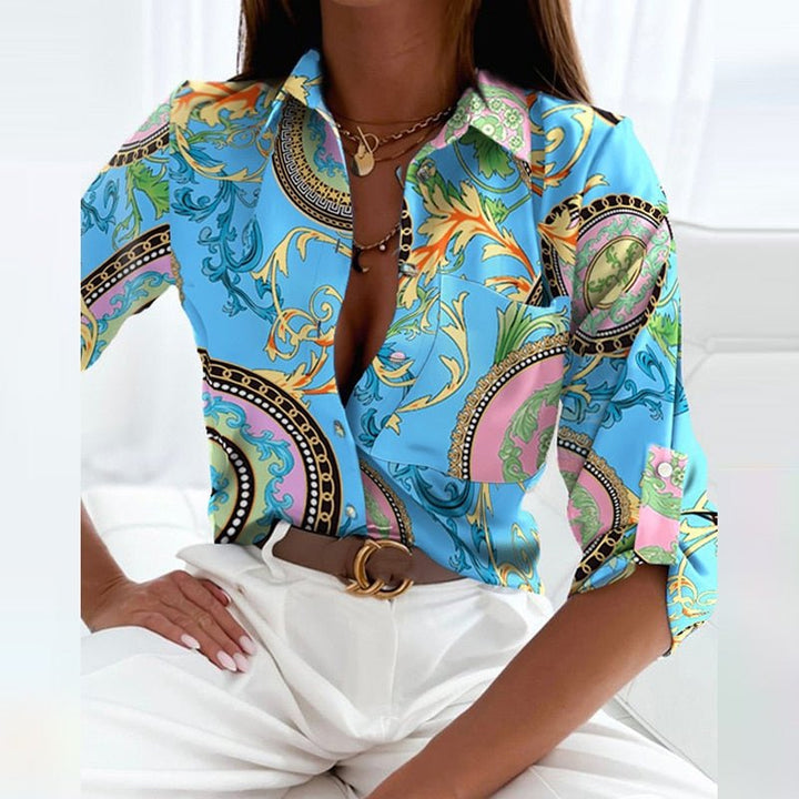 Grace Elegante Blouse | Lente bedrukte lange mouwen damesblouse