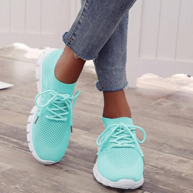 Isabel Sneakers | Trendy sportieve mesh veterschoenen met comfortabel voetbed voor dames