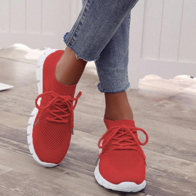 Isabel Sneakers | Trendy sportieve mesh veterschoenen met comfortabel voetbed voor dames